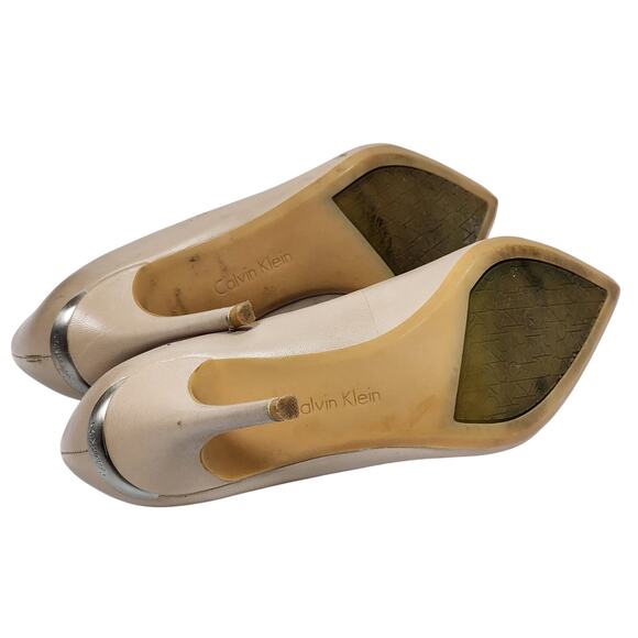 Calvin Klein 9.5 Cream Pointed Toe Heels - Picture 5 of 9